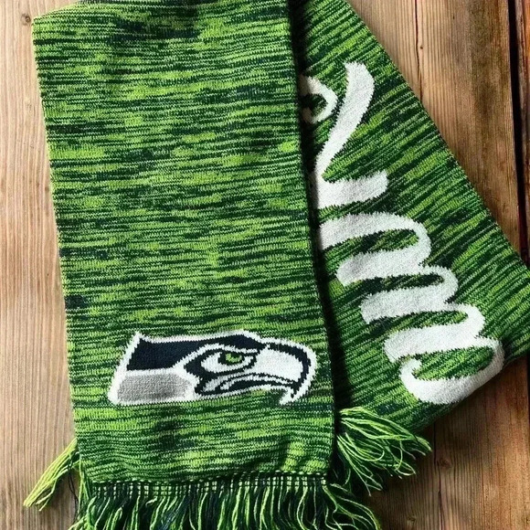 Foco Forever Collectibles Seattle Seahawks Football Scarf Blue Green 57inch - Picture 2 of 2